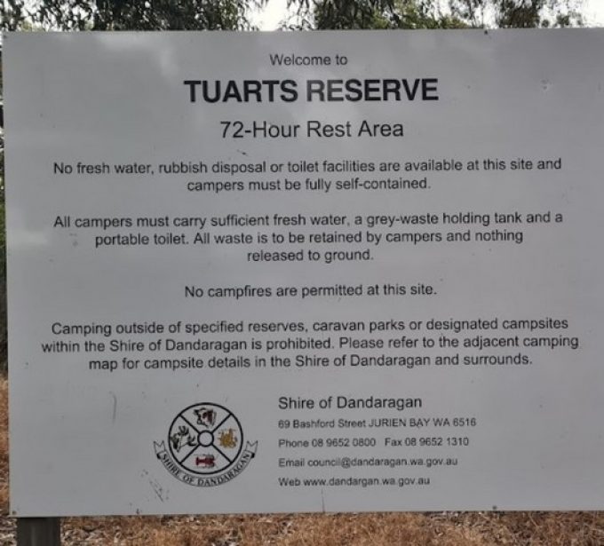 Tuarts-Reserve-Sign